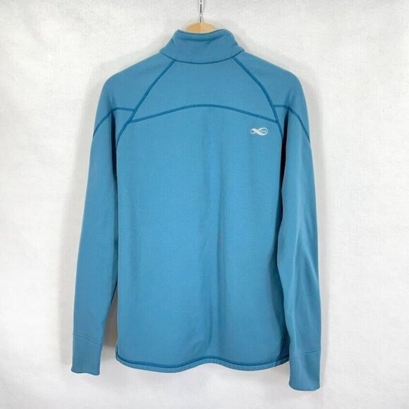 REI 1/4 Zip Long Sleeve With Thumb Holes Pull Over French Terry Jacket L Blue - Picture 4 of 7